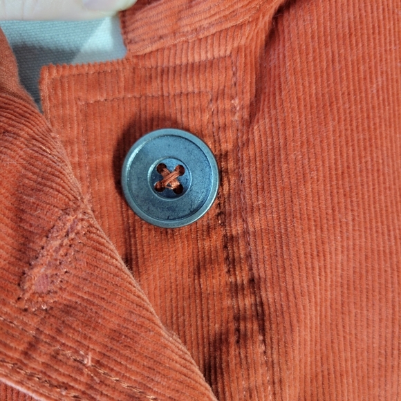 Rebecca Malone 100% Cotton Corduroy Vest Button Front Button Side Pockets Size M - Picture 5 of 12